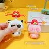 Panda de Dibujos Animados Creativo Sombrero de la Fortuna Juguete Blandito Llavero Llavero para Bolso de Pareja Llavero de Coche Regalo Venta al por Mayor
