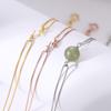 Pulsera de Cadena de Caja de Plata de Ley 925 Soporte Vacío Accesorios de Bola DIY Soporte para Pulsera Incrustado con Pulsera de Bola de Ámbar de Cera de Abeja