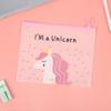 Bolsa con Cremallera Esmerilada de Unicornio de Dibujos Animados Bolsa Simple Transparente con Cremallera de EVA Gran Capacidad Bolsa de Almacenamiento para Ropa y Toallas