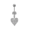 Joia para Piercing de Umbigo Dupla Cabeça Estilo Europeu e Americano, Argola de Umbigo, Botão de Umbigo Colorido Personalizado Alternativo com Diamante, Aço Cirúrgico