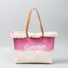 Bolsa de Hombro Bordada Transfronteriza, Bolsa de Lona con Borla, Bolso de Viaje con Hebilla Magnética, Bolso de Axila, Bolso de Playa Nuevo, Verano