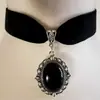 Gargantilla Exagerada Estilo Gótico Europeo y Americano con Piedra Negra y Terciopelo Negro, Popular en Comercio Exterior Transfronterizo, Paquete Independiente Estilo Gótico