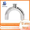 304 aço inoxidável sanitário em forma de U tee de instalação rápida braçadeira de soldagem cartão único em forma de U reduzindo conector Chuck 180 graus