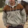 Nueva Sudadera con Capucha Casual de Moda Estampado 3D Retro Sudadera para Hombre Marca de Moda Callejera Europea y Americana Atractivo