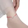 Cuentas de plata S925 Cascabel Versión coreana de tobillera de cordón rojo fresco para mujer Cuerda de pie tejida DIY Joyería para el pie al por mayor C0428
