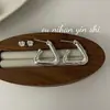 Pendientes de botón triangulares Ounihan de plata de ley S925 para mujer, estilo minimalista, nicho, geniales y elegantes, pendientes de alta gama