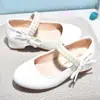 Zapatos de niña, zapatos de princesa, zapatos blancos de actuación para competición de calificación, zapatos de tacón alto de una sola capa para niños, zapatos de cuero de actuación 61