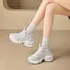 Zapatillas tipo "Dad Shoes" para Mujer con Aumento Oculto de 10 cm de Altura, Nuevo Modelo de Primavera, Punta Redonda, Suela Gruesa, Con Cordones, Tenis Casuales Versátiles de Moda