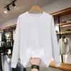 Sudadera con cuello redondo y manga larga base holgada casual versátil camiseta estampado de patrón personalizado bordado de logotipo ropa de trabajo
