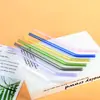 Fabricantes de pajitas de vidrio al por mayor color transparente resistente a altas temperaturas borosilicato codo bebida té con leche pajita no desechable