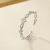 Bajo el Árbol Banyan Anillo Geométrico Hueco Estilo Japonés Chapado en Oro de 14K Plata de Ley S925 para Mujer, Diseño de Nicho Exquisito Anillo Abierto