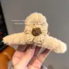 Pinza de Garra de Peluche para Mujer, Pinza Grande para el Cabello de Otoño e Invierno con un Toque de Lujo, Pinza de Tiburón Ins para Cabello Grueso, Pasador para Moño, Accesorio para el Cabello