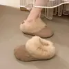 Pantuflas mullidas estilo retro con diseño de punta cerrada, pantuflas de invierno 2026 para mujer estilo Birkenstock de suela gruesa, forradas de felpa para abrigar, y cómodas botas de nieve