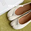 Versión de piel de oveja~Zapatos de ballet de dedo partido vintage tipo pezuña de cerdo para mujer, nuevos zapatos casuales de resbalón finos para primavera y otoño