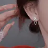 Pendientes Largos Colgantes de Piedra Lunar para el Amor con Tornillo Pendientes Coloridos de Circonita Cadena Millennium Spice Pendientes con Forma de Corazón