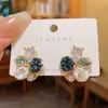 Brincos de Pétala de Cristal Simples e Versáteis para Mulheres, Estilo Coreano, Elegantes Brincos de Agulha de Prata de Celebridade da Internet, Acessórios de Orelha de Moda de Alto Padrão de Nicho