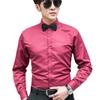 Grupo Hermano Vestido Mejor Hombre Camisa de Vestir Manga Larga Hombre Blanca Vestido de Boda Camisa de Novio Vestido Camisa Pulgada