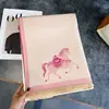 Xale de franja peônia rosa off-white, estilo feminino doce e macio, cachecol quente e aconchegante de cashmere sintético para outono e inverno