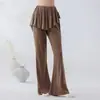 Vestido de Gasa Danza Clásica con Mangas Volantes, Top de Ballet, Atuendo Dinámico y Fluido para Práctica de Danza China, Disfraz de Rendimiento Elástico