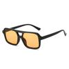Nuevas Gafas de Sol Cuadradas Transfronterizas Moda Europea y Americana Simple Versátil Doble Varilla Pc Multicolor Gafas de Sol de Moda para Mujer
