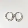 Aretes de plata de ley S925 para todo el cuerpo, pendientes, superficie plana cóncava-convexa, anillo liso ovalado, estilo frío minimalista genial, joyería para orejas, personalidad