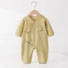 Macacão de Bebê de Manga Longa para Meninos e Meninas, Roupa de Casa para Todas as Estações, Roupa Íntima Base Sem Costura para Dormir, Macacão 100% Algodão Classe A