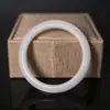 Fábrica Four-Hui Venta al por mayor Pulsera de Jade de Seda Dorada Grado A, Pulsera de Jade Luna Blanca para Mujer, Jade de Seda Dorada Natural
