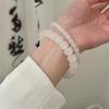 Té Blanco Qinghuan Sensación Fresca Elegante Brazalete Antiguo Sensación de Hielo Imitación Jade Brazalete de Cuentas Estilo Étnico Brazalete Artístico