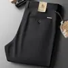 Pantalones Casuales de Algodón Ligero para Verano, Sarga Fina, Rectos para Hombre, Holgados de Negocios, Transpirables, Suaves, Combinan con Todo, Elásticos