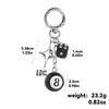Llavero Popular de Dados Black 8 para Billar Transfronterizo Colgante Personalizado para Teléfono Móvil Colgante para Bolso Dados Ocho Negros Venta al por Mayor