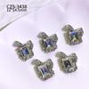 Joyería para uñas con diamantes, destellos de diamante, taladro, acabado, accesorios de armadura, aleación de diamante, ángulo recto largo, accesorios de amor