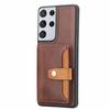 Funda para teléfono Samsung S21 con diseño de tarjeta y soporte de contraste con patrón de becerro, anticaídas, A21S