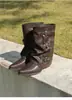 Botas de mujer de cuero con tacón grueso y pierna ancha, botas de punta hasta la mitad de la pantorrilla, nuevo modelo 2026, botas de montar con hebilla de cinturón, botas plisadas apiladas para mujer