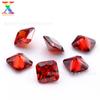 Venta al por mayor de circonita cúbica 5A con chaflán cuadrado, 13#, granate rojo medio, 13D#, granate rojo intenso