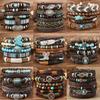 Pulsera de Cuentas Multicapa Turquesa Retro de Nuevo Producto Transfronterizo Moda Bohemia para Dama Pulsera Multicapa de Mariposa DIY