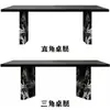Mesa de Comedor de Pizarra Negra Pura Mesa y Sillas de Comedor Italianas Lujo Ligero Simple Bauhaus Mesa de Isla Grande Mesa de Té Mesa