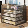 Estante de Almacenamiento de Archivos para Estación de Trabajo Estante de Información para Escritorio de Oficina Estantería para Libros de Estudiante Estante de Almacenamiento para Escritorio Caja de Almacenamiento Multicapa