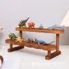 Prateleira de Exposição de Madeira Maciça Prateleira de Armazenamento Mesa Tendência Figura Pop Mart Caixa Surpresa Brinquedo Escada para Suculentas