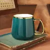 Caneca Cerâmica Quente com Borda Dourada Personalizada Presente para Evento Corporativo Copo de Água Caneca de Café com Logotipo Publicitário Impresso Lembrança