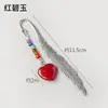 Árbol de la Vida de Grava de Cristal Natural Marcapáginas Corazón de Cristal Aleación Pluma Estilo Europeo y Americano Retro Marcapáginas Joyería al por Mayor