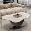 Mesa de Centro Moderna de Pedra Sinterizada de Luxo Leve para Apartamento Pequeno Sala de Estar Minimalista Moderna Uso Doméstico Forma Irregular Nuvem Novo Estilo Mesa de Chá