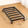 Carro de placa de hierro, carrito tortuga, plataforma larga móvil con ruedas universales, mini remolque para transportar mercancías, polea deslizante, forma redonda