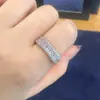 Anillo cuadrado de plata pavé personalidad simple temperamento anillo romántico para pareja regalo de cumpleaños