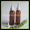 Botella negra de 120 ml con aplicador de punta fina, tapa de punta, botella de plástico de 120 ml, tapa de punta, hombros redondos, botella PET, botella de inyección de agua