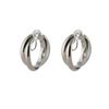 EH1145 Arete Doble C de Metal Aguja de Plata Dulce Cool Estilo Hong Kong Aretes de Anillo Moda Clip para la Oreja de Plato de Incienso para Mosquitos para Mujer