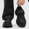 Zapatos Derby Estilo Británico Negro para Hombre Otoño Ropa de Trabajo Deportivos Casuales Suela Gruesa Otoño e Invierno Más Fáciles de Combinar Zapatos 53211-J