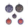Colgante Mantra de seis caracteres esvástica plata tibetana gota de aceite aleación etiqueta nueve palacios ocho diagramas instrumento de cintura
