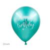 Balão de Látex HAPPY BIRTHDAY com Impressão Metálica Colorida de 12 Polegadas Balão de Decoração de Festa com Impressão HAPPY BIRTHDAY