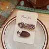 Versión Coreana del Nuevo Pasador de Pelo de Conejito de Dibujos Animados para Niños, Tela, Oso Lindo, Cuadros, Niña, Flequillo Dulce, Pinza Lateral, Pinza Bb