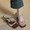 Sandalias de Cuña con un Solo Tirante y Lazo Estilo Hada para Mujer, Nuevo Modelo 2026, Versátiles y Elegantes, Perfectas con Faldas